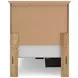 Fenderport Tan Twin Panel Bed with Storage Footboard and 2 Side Drawer