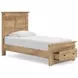 Fenderport Tan Youth Panel Bedroom Set with Storage Footboard