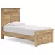 Fenderport Tan Youth Panel Bedroom Set with Storage Footboard