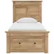 Fenderport Tan Youth Panel Bedroom Set with Storage Footboard