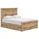 Fenderport Tan Queen Panel Bed with 4 Side Drawer Storage