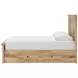 Fenderport Tan Queen Panel Bed with 4 Side Drawer Storage