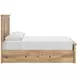 Fenderport Tan Queen Panel Bed with 4 Side Drawer Storage