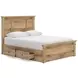 Fenderport Tan Panel Bedroom Set with 2 Side Drawer Storage