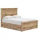 Fenderport Tan Panel Bedroom Set with 2 Side Drawer Storage