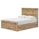 Fenderport Tan Queen Panel Bed with Storage Footboard and 4 Side Drawer