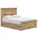 Fenderport Tan Queen Panel Bed with Storage Footboard and 4 Side Drawer