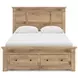 Fenderport Tan Queen Panel Bed with Storage Footboard and 4 Side Drawer