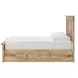 Fenderport Tan Queen Panel Bed with Storage Footboard and 4 Side Drawer