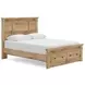 Fenderport Tan Panel Bedroom Set with Storage Footboard