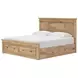 Fenderport Tan King Panel Bed with 4 Side Drawer Storage