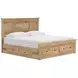 Fenderport Tan King Panel Bed with 4 Side Drawer Storage