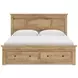 Fenderport Tan King Panel Bed with 4 Side Drawer Storage