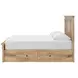 Fenderport Tan King Panel Bed with 4 Side Drawer Storage