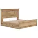 Fenderport Tan King Panel Bed with 2 Side Drawer Storage