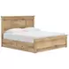 Fenderport Tan King Panel Bed with 2 Side Drawer Storage