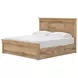 Fenderport Tan King Panel Bed with Storage Footboard and 4 Side Drawer