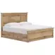 Fenderport Tan King Panel Bed with Storage Footboard and 4 Side Drawer