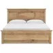 Fenderport Tan King Panel Bed with Storage Footboard and 4 Side Drawer