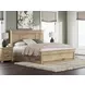 Fenderport Tan King Panel Bed with Storage Footboard and 4 Side Drawer