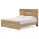 Fenderport Tan King Panel Bed with Storage Footboard
