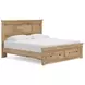 Fenderport Tan King Panel Bed with Storage Footboard