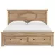 Fenderport Tan King Panel Bed with Storage Footboard