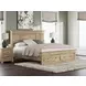 Fenderport Tan King Panel Bed with Storage Footboard