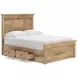 Fenderport Tan Full Panel Bed with 2 Side Drawer Storage