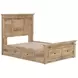 Fenderport Tan Full Panel Bed with Storage Footboard and 2 Side Drawer