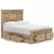 Fenderport Tan Full Panel Bed with Storage Footboard and 2 Side Drawer