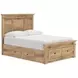Fenderport Tan Full Panel Bed with Storage Footboard and 2 Side Drawer