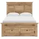 Fenderport Tan Full Panel Bed with Storage Footboard and 2 Side Drawer