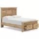 Fenderport Tan Full Panel Bed with Storage Footboard
