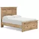 Fenderport Tan Full Panel Bed with Storage Footboard