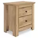 Fenderport Tan 2 Drawer Nightstand with USB Charging