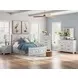 Allihauser Whitewash King Panel Bed with Storage Footboard and 2 Side Drawer
