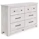 Fenderport Whitewash 6 Drawer Dresser