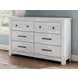 Fenderport Whitewash 6 Drawer Dresser