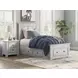 Fenderport Whitewash Youth Panel Bedroom Set with Storage Footboard and 4 Side Drawer
