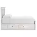 Allihauser Whitewash Full Panel Bed with 4 Side Drawer Storage