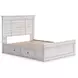 Allihauser Whitewash King Panel Bed with 2 Side Drawer Storage