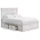 Allihauser Whitewash King Panel Bed with 2 Side Drawer Storage