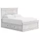 Allihauser Whitewash King Panel Bed with 2 Side Drawer Storage