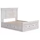 Allihauser Whitewash Queen Panel Bed with Storage Footboard and 4 Side Drawer