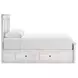 Allihauser Whitewash King Panel Bed with Storage Footboard and 2 Side Drawer