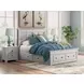 Allihauser Whitewash King Panel Bed with Storage Footboard and 2 Side Drawer