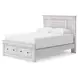 Allihauser Whitewash King Panel Bed with Storage Footboard