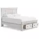 Allihauser Whitewash King Panel Bed with Storage Footboard