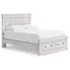 Allihauser Whitewash King Panel Bed with Storage Footboard